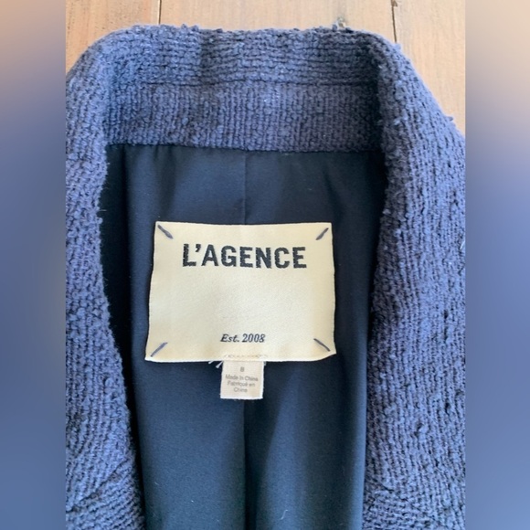 L’Agence Chamberlain blazer in midnight blue tweed - Picture 3 of 9